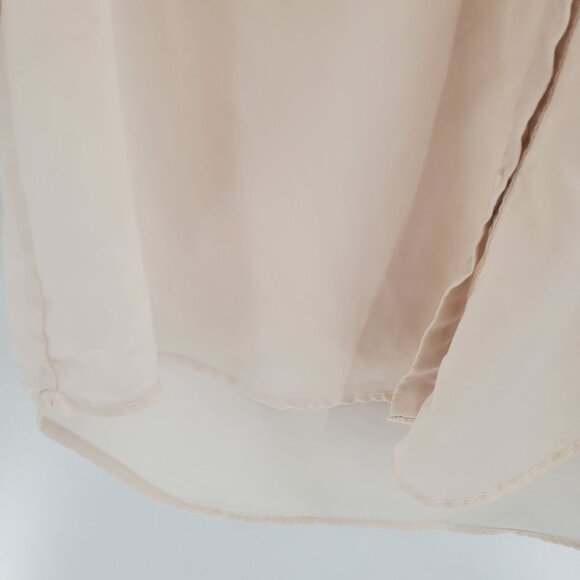 Vintage Solemio Womens Button Up Roll Tab Sleeve Blouse Top Sz L Cream Career - Picture 6 of 16